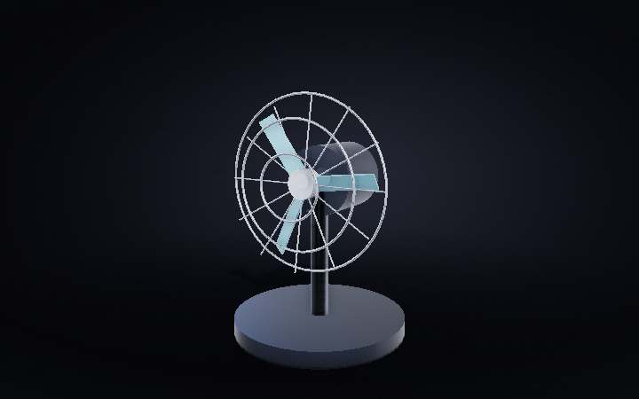 How a Table Fan Works — interactive 3D animation